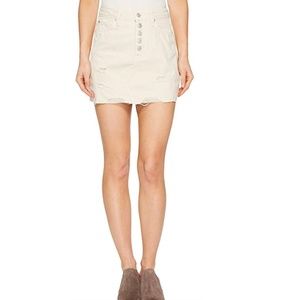 NWT Free People Destroyed Denim Miniskirt 28 $60